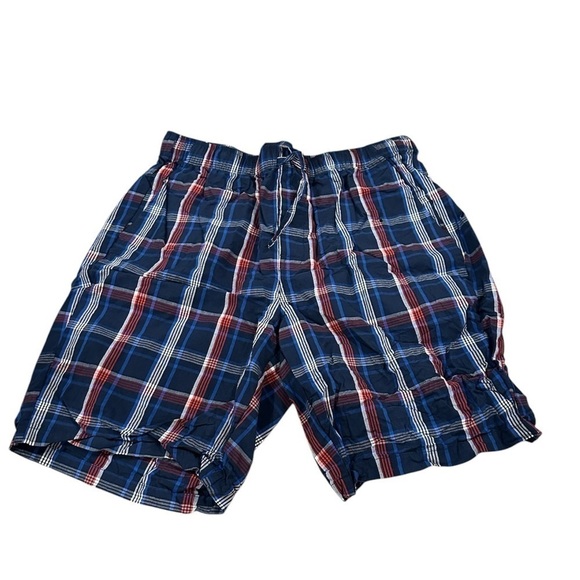 Hollister Plaid Drawstring Brief Shorts Men’s Size Large - Blue and Red - Picture 1 of 4
